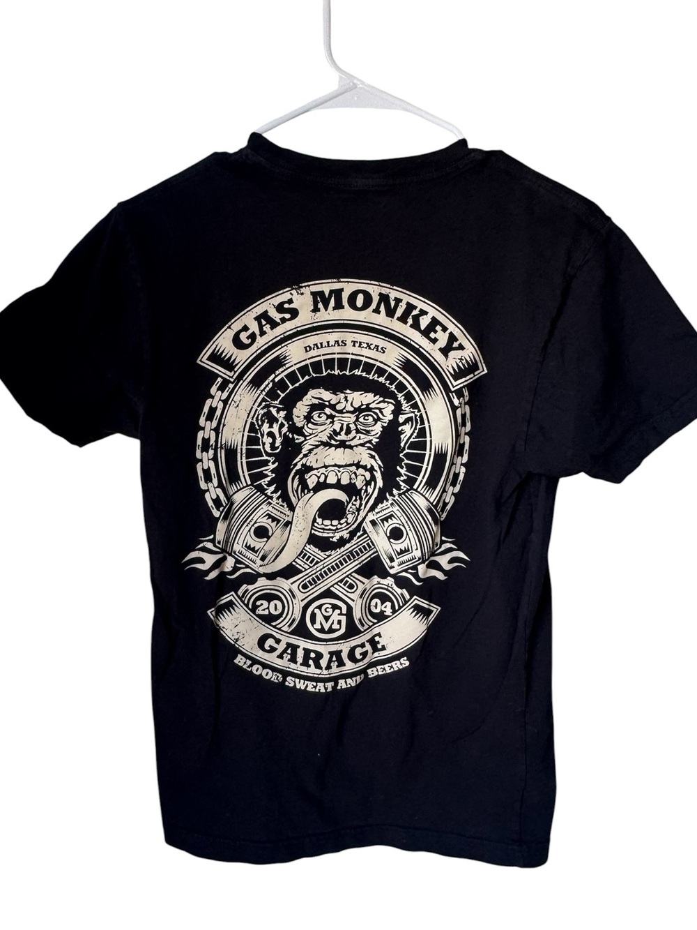 Retro Gas Monkey Garage Men’s S High End Graphic Tee Black & White